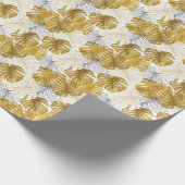 Papier Cadeau Monstera Feuilles : Blanc doré (Coin)