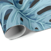 Papier Cadeau Monstera tropical plante / décoration d'usine (Coin rond)