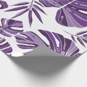 Papier Cadeau Monstère violet tropicale feuilles sans couture mo (Coin)
