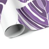 Papier Cadeau Monstère violet tropicale feuilles sans couture mo (Coin rond)