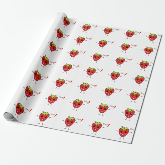 Papier Cadeau Monstre de fraise (Déroulé)