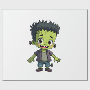 Papier Cadeau Monstre de Frankenstein � Dessin animé mignon pour