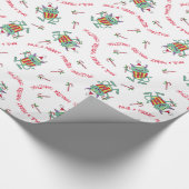 Papier Cadeau Monstre de Noël avec le cadeau (Coin)