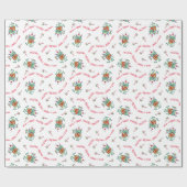 Papier Cadeau Monstre de Noël avec le cadeau (Plat)