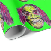 Papier Cadeau monstre d'horreur effrayant (Coin rond)