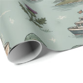 Papier Cadeau Monstre du Loch Ness (Coin rond)