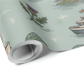 Papier Cadeau Monstre du Loch Ness (Coin rond)
