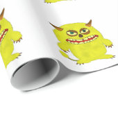 Papier Cadeau monstre troll halloween frisson (Coin rond)