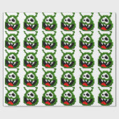 Papier Cadeau Monstre Vert - Pixel Art (Plat)