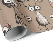 Papier Cadeau Monstres Brown (Coin rond)
