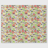 Papier Cadeau Monstres cool amusants (Plat)