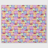 Papier Cadeau Monstres d'aquarelle mignonne (Plat)