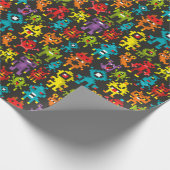 Papier Cadeau Monstres Pixel 8 bits (Coin)