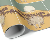 Papier Cadeau Mont Kilimanjaro Rhinoceros (Coin rond)