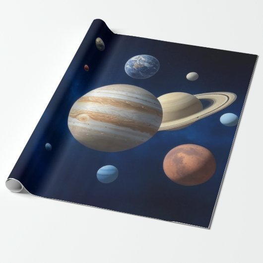 Papier Cadeau Montage du système solaire (Déroulé)