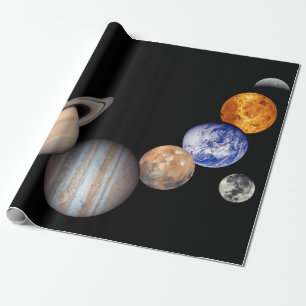 Papier Cadeau Montage du système solaire - Photos de planètes JP