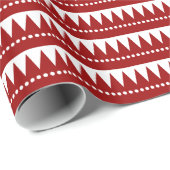 Papier Cadeau Montagnes Aztec - Ruby sur Blanc (Coin rond)