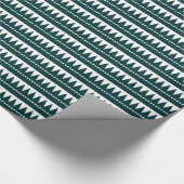 Papier Cadeau Montagnes Aztèques - Vert foncé sur Blanc (Coin)