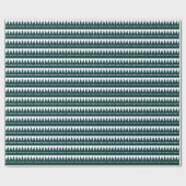 Papier Cadeau Montagnes Aztèques - Vert foncé sur Blanc (Plat)