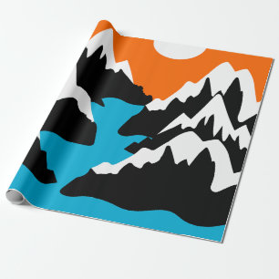 Papier Cadeau Montagnes chaînes de montagnes champ paysage de ri