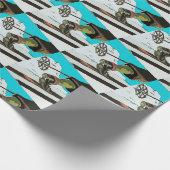 Papier Cadeau Montagnes de ski de neige (Coin)