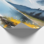 Papier Cadeau Montagnes enneigées et lac (Coin)