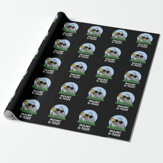 Papier Cadeau Monte K-Toot Funny Mountain Pun Dark BG (Déroulé)