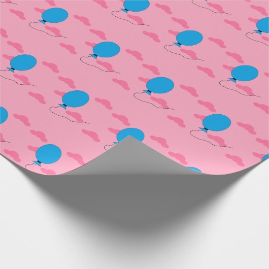 Papier Cadeau Montée du ballon bleu (Coin)