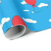 Papier Cadeau Montée du ballon rouge (Coin rond)