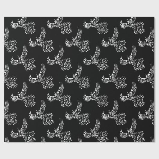 Papier Cadeau Monter De La Phoenix Phoenix Illustration Blanche  (Plat)