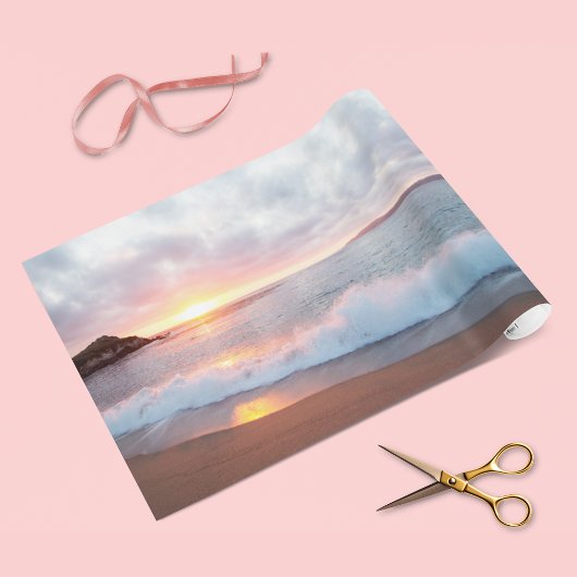 Papier Cadeau Monterey California Beach Waves Sunset Photo