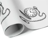 Papier Cadeau Montre vintage (Coin rond)