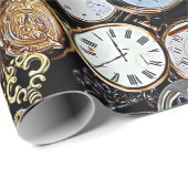 Papier Cadeau Montres De Poche À Thème Steampunk, Équipements, H (Coin rond)