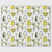 Papier Cadeau Montres Jaunes (Plat)