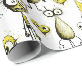 Papier Cadeau Montres Jaunes (Coin rond)