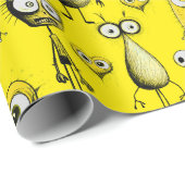 Papier Cadeau Montres Jaunes (Coin rond)