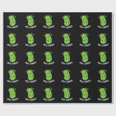 Papier Cadeau Moo-concombre Funny Veggie Cucumber Pun Dark BG (Plat)