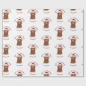 Papier Cadeau Moo-ry Noël mignon shaggy Vache des Highlands Père (Plat)