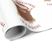 Papier Cadeau Moo-ry Noël mignon shaggy Vache des Highlands Père (Coin rond)