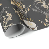 Papier Cadeau Moody Boho Florals Élégant cadeau de vacances (Coin rond)