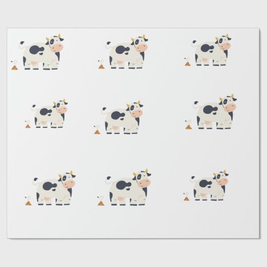 Papier Cadeau “Moody Cow” Wrapping Paper  (Plat)
