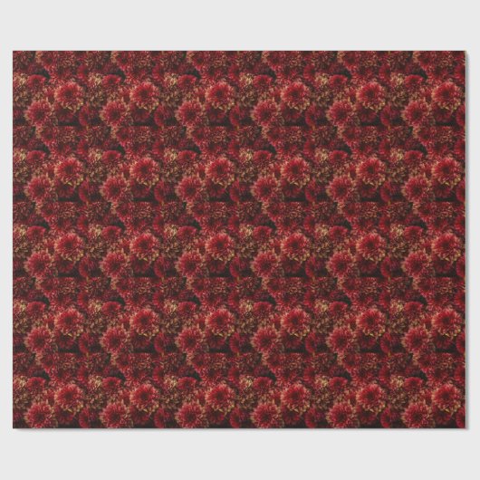 Papier Cadeau Moody Dahlia Fleurs Texture foncée (Plat)