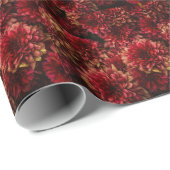 Papier Cadeau Moody Dahlia Fleurs Texture foncée (Coin rond)