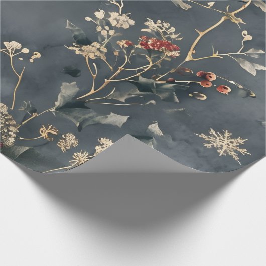 Papier Cadeau Moody Floral Winter (Coin)