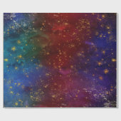 Papier Cadeau Moody Ombre | Psychedélique Grunge Gold Stardust (Plat)