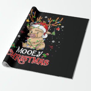 Papier Cadeau Mooey Highland Vache Noël