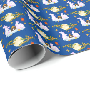 Papier Cadeau Moon Rabbit Mooncake Osmanthus
