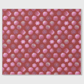 Papier Cadeau Mooncakes rose et rouge (Plat)