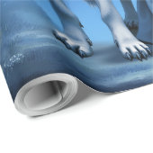 Papier Cadeau Moonlit Bond – The Wolf and the Gothic Fairy. (Coin rond)