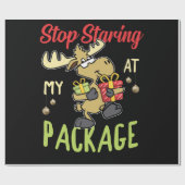 Papier Cadeau Moose Christmas Gift Arrêtez de regarder dans mon (Plat)